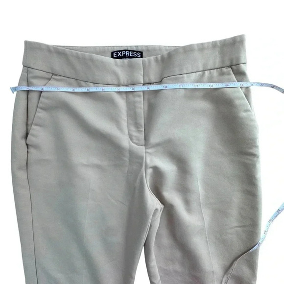 Express Tan/beige three-quarter length office work trousers pants. size 6 - Picture 10 of 14